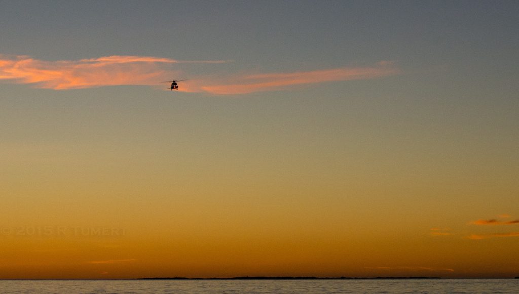 Helikopter på vei inn for landing